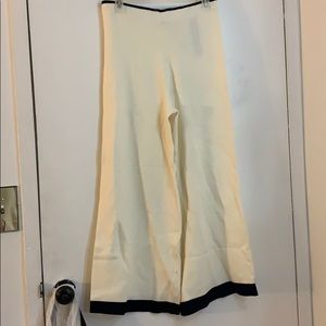Cream with black trip bell bottom trousers